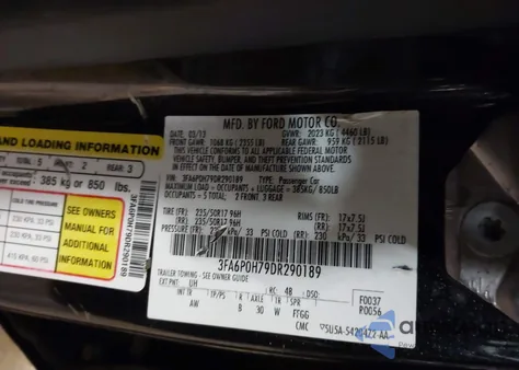 2013 Ford Fusion Se из США, поврежденный, VIN 3FA6P0H79DR290189